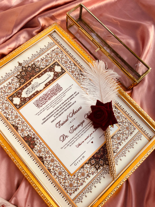 Luxury Nikahnama frame certificate