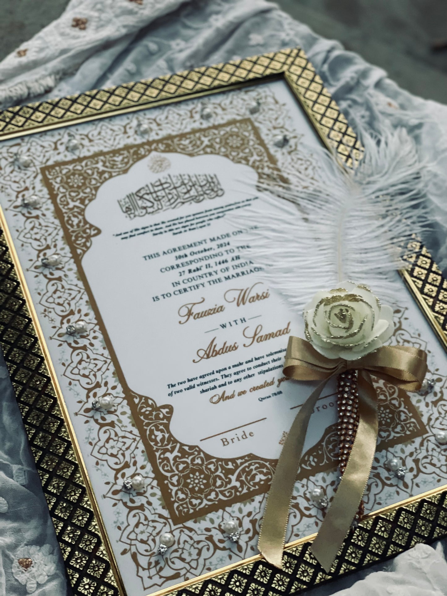 Pearl Embellished Nikahnama