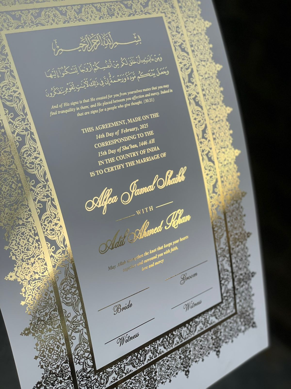 Premium Gold Foiled NikahNama