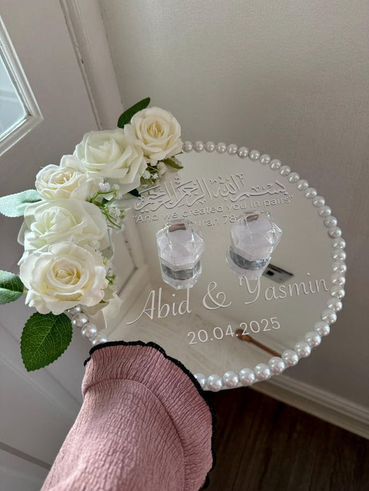 Hearts Entwined Ring Platter White Roses